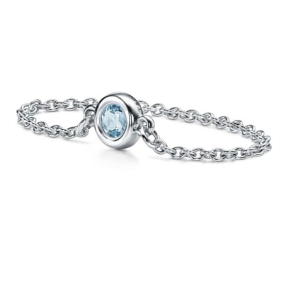 Tiffany & Co. SS Aquamarine CBTY Color by the Yard Ring Size 6 EUC - Picture 8 of 9